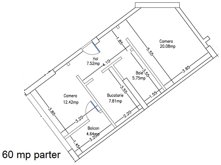 Pacii, 2 camere, nemobilat, parcare, parter, +TVA